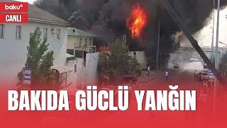 Bakının 8 Noyabr prospektinə yaxın ərazidə yanğın - CANLI