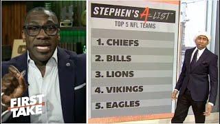 FIRST TAKE | "Ravens are the best AFC team" - Shannon DESTROY Stephen's A-List: Top 5 NFL Teams