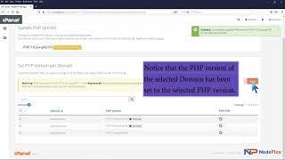 How to set the PHP version per domain in cPanel with NodePlex