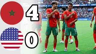 Morocco vs USA  ( 4 0 ) | Extеndеd Highlights | Hakimi,Rahimi,Illias, Goals | Olympic games