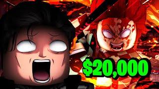 Spending $20,000 ROBUX to become TANJIRO KAMADO in Demon Slayer Roblox!