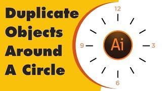 How to repeat or duplicate object around a Circle  Adobe Illustrator Tutorial