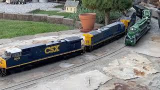 Outdoor G scale model train layout update from 9-13-22