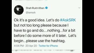 #AskSRK ON TWITTER | ALL TWEETS AND REPLIES BY SHAH RUKH KHA