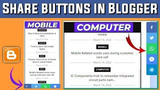 How to add social media share buttons to Blogger like WhatsApp