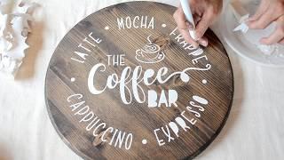 DIY Coffee Station Sign / How to Make a Stenciled Sign