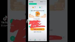Free money app called eureka use the code and you will for sign in or login