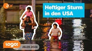 Hurrikan Helene bringt Überschwemmungen und Zerstörung | logo! Nachrichten vom 28.09.2024