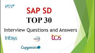 TOP 30  SAP SD Interview Questions and Answers || SAP SD Interview Questions