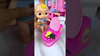 Satisfying With Unboxing & Review Pink Funny Toilet And Baby Set Toys, ASMR Videos