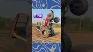 Swaraj tractor stunt in Real VS New GAME #shorts #tractor #swaraj #tractorvideo