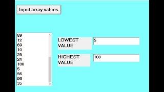 HOW TO FIND LOWEST AND HIGHEST VALUE OF ARRAY VALUES USING VISUAL BASIC