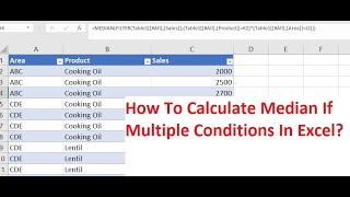 Median If Formula - Excel (multiple criteria) Urdu/Hindi