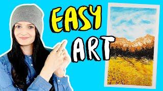 Abstract Drawing with Oil Pastels ► Easy Landscape Tutorial by Syndia Art