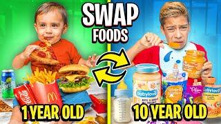 10 year old SWAPS FOOD with Baby For a DAY!!  | The Royalty Family