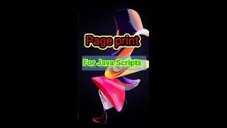 Page Print For Java Scripts | Window Print | How To Print Page #javascript  #shorts #short #print