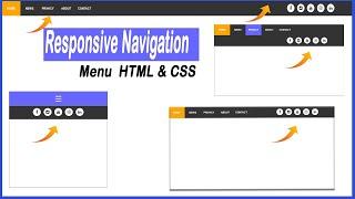 HTML & CSS Tutorial || Responsive Navigation Menus   And Web Social Media Icons