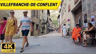 Villefranche-de-Conflent France Walking Tour【4K, 60fps】Pyrénées-Orientales