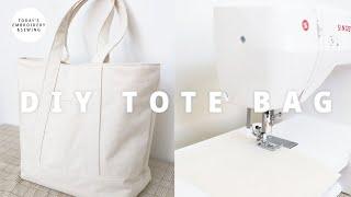 diy tote bag tutorial+easy to sew+sewing pattern free (sewing for beginners)