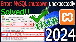 [Fixed] Xampp MySQL Shutdown Unexpectedly [2024 Update] Xampp MySQL not starting