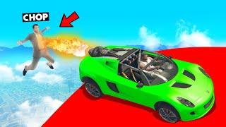 CHOP HIT ME USING HIS SUPER ROCKET CAR IN DERBY GTA 5