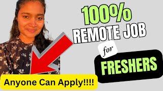 100% Remote job for Freshers| Anyone can Apply| Earn from home