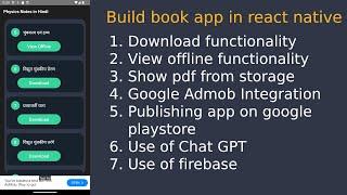 Build React Native Book App with Offline View, Download, Google AdMob, and Play Store Deployment
