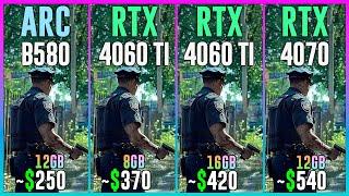 INTEL ARC B580 vs RTX 4060 TI vs RTX 4060 TI 16GB vs RTX 4070 - Test in 25 Games