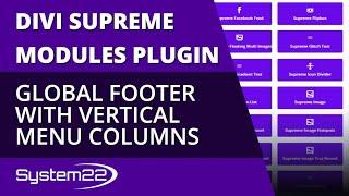 Divi Supreme Modules Global Footer With Vertical Menu Columns 