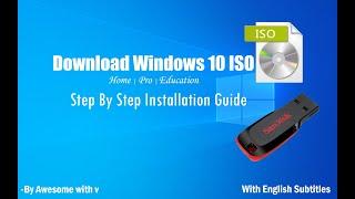 Download Windows 10 ISO file from Rufus and make a bootable usb drive from it!