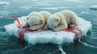 Two Tiny Polar Bear Cubs Trapped in Ice Floe – Their Heartwarming Rescue Will Melt Your Heart!