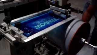 Two color bucket screen printing machine