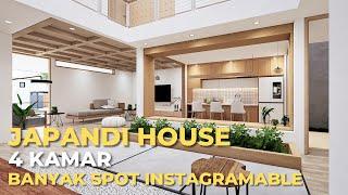 JAPANDI HOUSE DENGAN BANYAK SPOT INSTAGRAMABLE | 4 KAMAR TIDUR | 9x15 METER HOUSE DESIGN