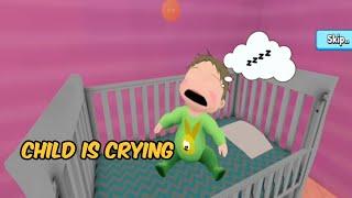 virtul mother simulator game child is crying  (kids game)