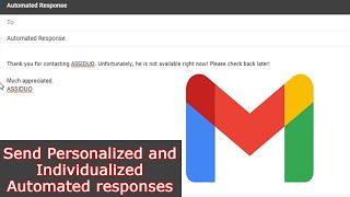 Create Individual Automated Responses on GMail | Filters