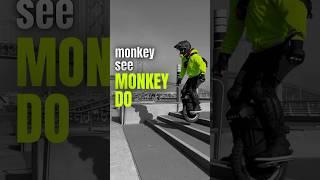 Monkey See Monkey Do - New Begode T4 rider takes it down 3 steps for the first time