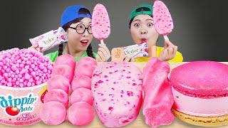 Pink Ice Cream Mukbang by DONA Indonesia