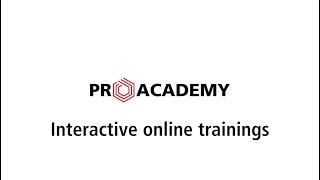 Interactive online trainings | PRO ACADEMY Training