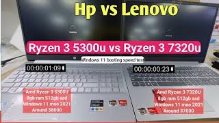 Hp vs lenovo | hp vs lenovo laptops which is better | ryzen 3 5300u vs ryzen 3 7320u | amd vs intel