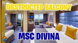 MSC DIVINA | Obstructed Balcony Connecting Stateroom 8099 Tour & Review |MSC Cruises