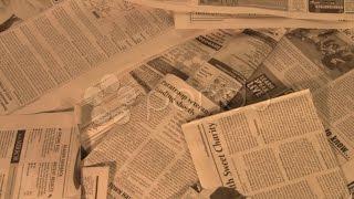 Newspaper Scraps. Stock Footage