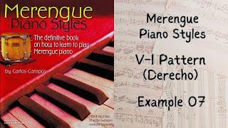 Merengue Piano Styles (V7-Im, Derecho, book example 07)