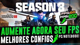 COMO AUMENTAR O FPS NO  MW 3 WARZONE TEMPORADA 3 ! MELHORES CONFIGURAÇÕES PARA MAIS FPS E MENOS LAG!