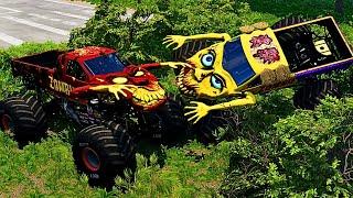 Monster Trucks VS Police Cars in EPIC Chase!