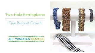 Two-Hole Herringbone Bracelet - FREE project!