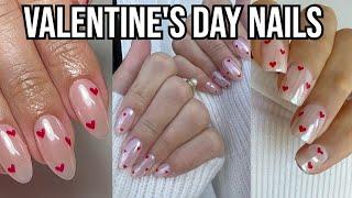 VALENTINE'S DAY NAILS! recreating pinterest nails at home step by step tutorial, chrome gel nail art