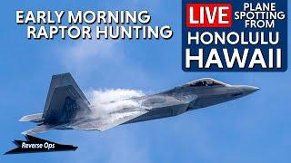 LIVE  F-22 and A380 Flying Honu During Morning Rush - Plane Spotting Honolulu Hawaii - PHNL/HNL