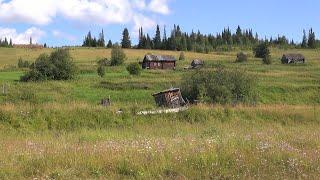 The deserted village of Akchim on the Vishera River. The Northern Urals. Russia