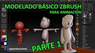 Modelado de personaje básico en Zbrush para animación(PARTE 1) / Zbrush / C.A / Clase Complementaria