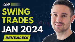 REVEALED My Swing Trades from January 2024 │ CRWD UBER AVGO PINS META SHOP ESTC INFA